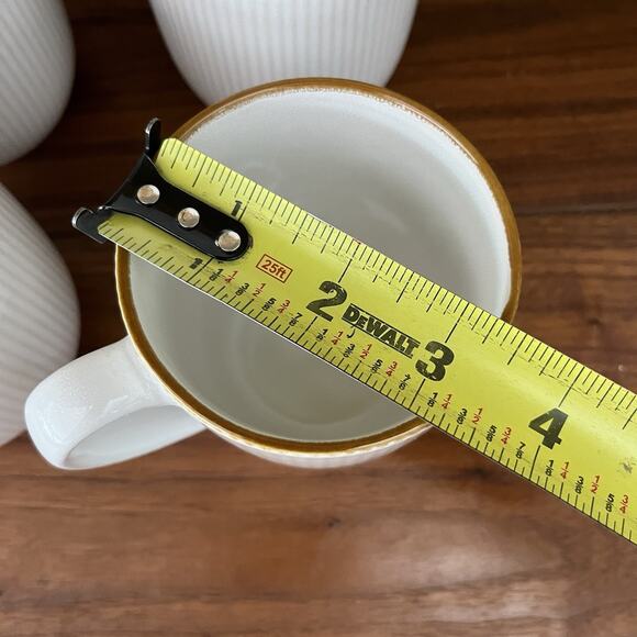 Ceramic Ribbed Reactive Glaze Coffee Mugs 12oz Set of 6 - Picture 6 of 6